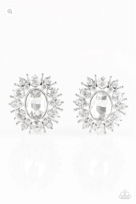 Serious Star Power White Post Earrings