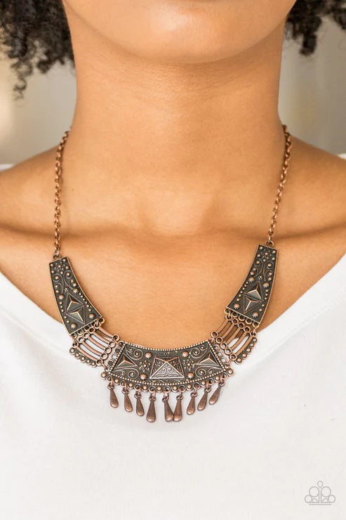 STEERING It Up Copper Necklace