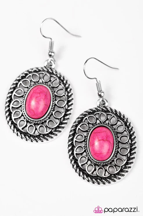 Take The TRAIL Less Traveled Pink Earrings