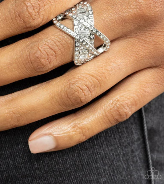 Triple Threat Twinkle White Ring