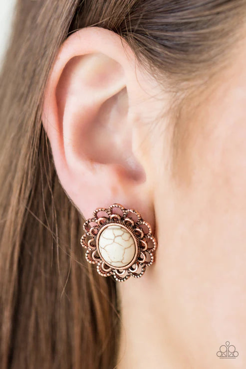 Turn To Stone Copper Post Earrings