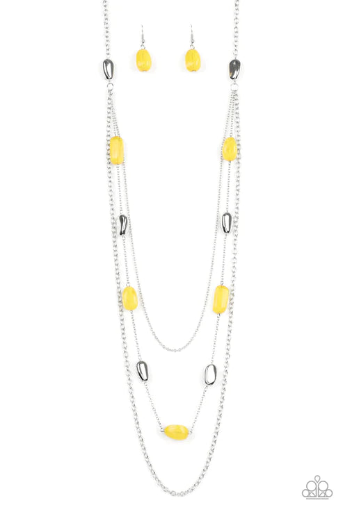 Vacay Mode Yellow Necklace