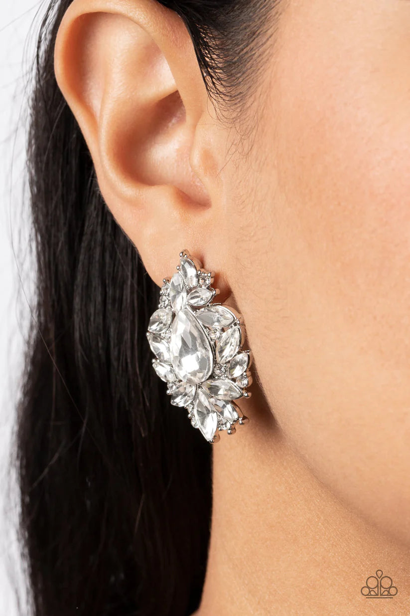 We All Scream for Ice QUEEN White Earrings