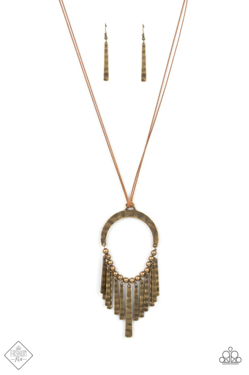 You Wouldn't Flare Brass Necklace