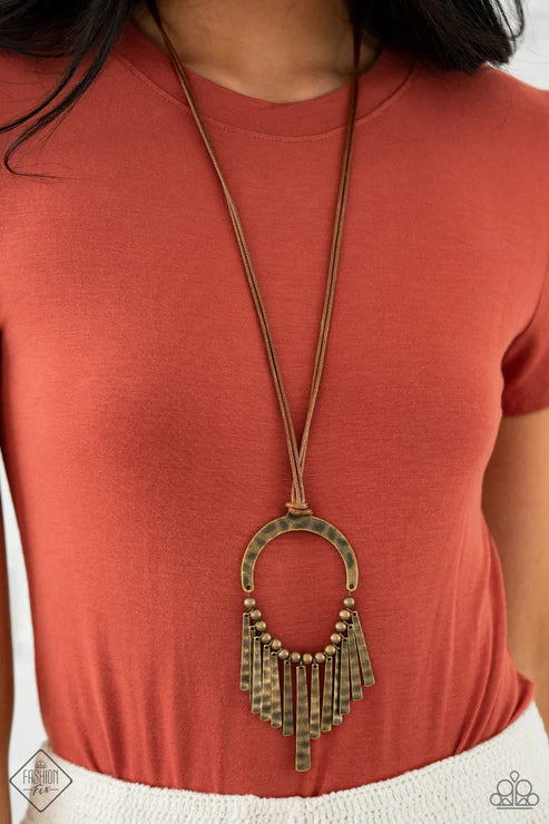 You Wouldn't Flare Brass Necklace