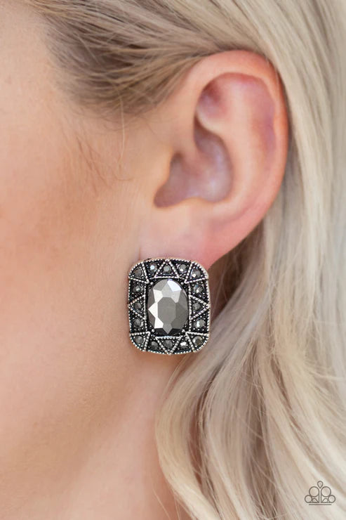 Young Money Silver Post Earrings