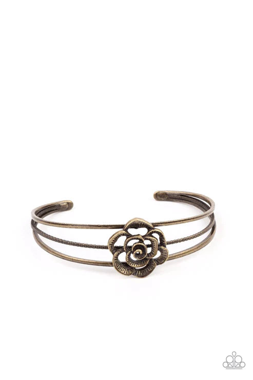 Rosey Repose Brass Bracelet