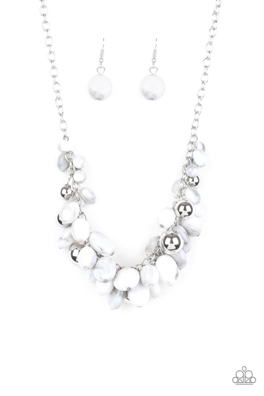 Full Out Fringe White Necklace