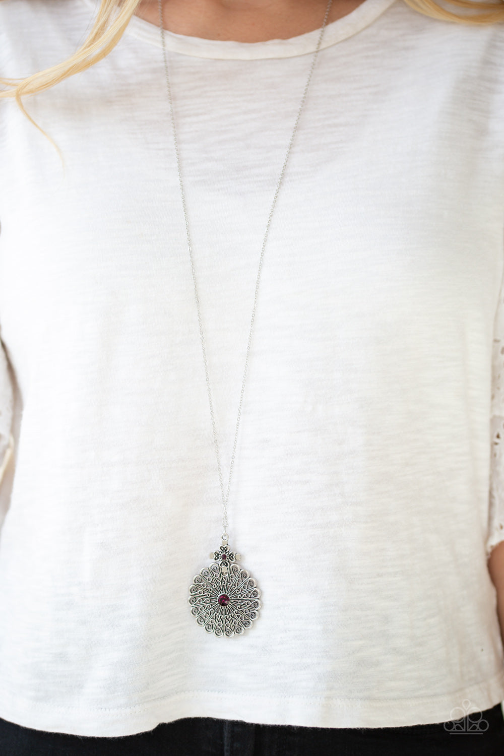 Walk On The WILDFLOWER Side Purple Necklace