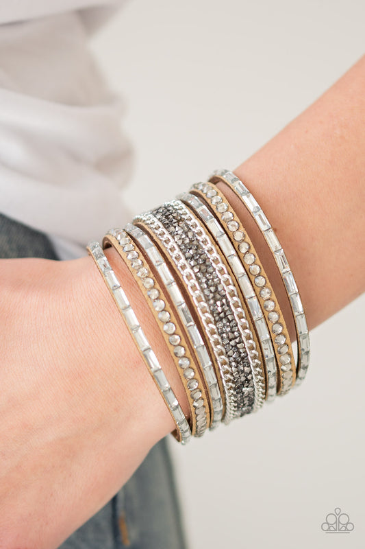 Rhinestone Rumble Brown Bracelet