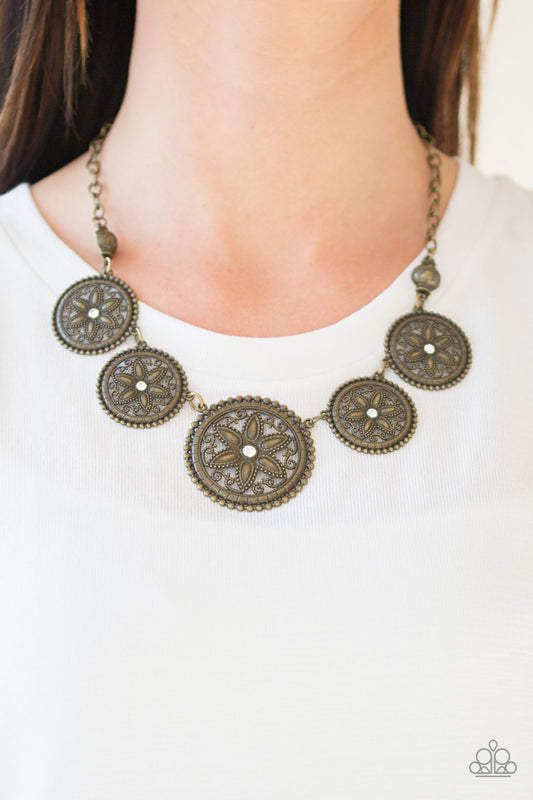 Written In The STAR LILIES Brass Necklace