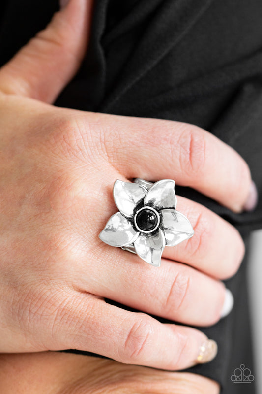 Ask For Flowers Black Ring