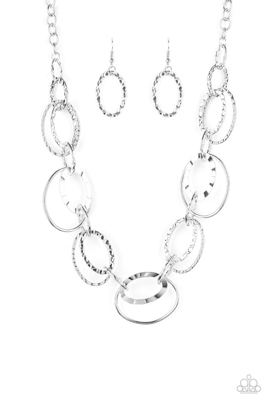 Bend OVAL Backwards Silver Necklace