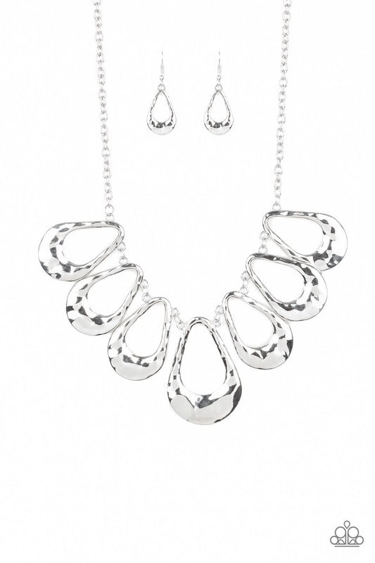Teardrop Envy Silver Necklace