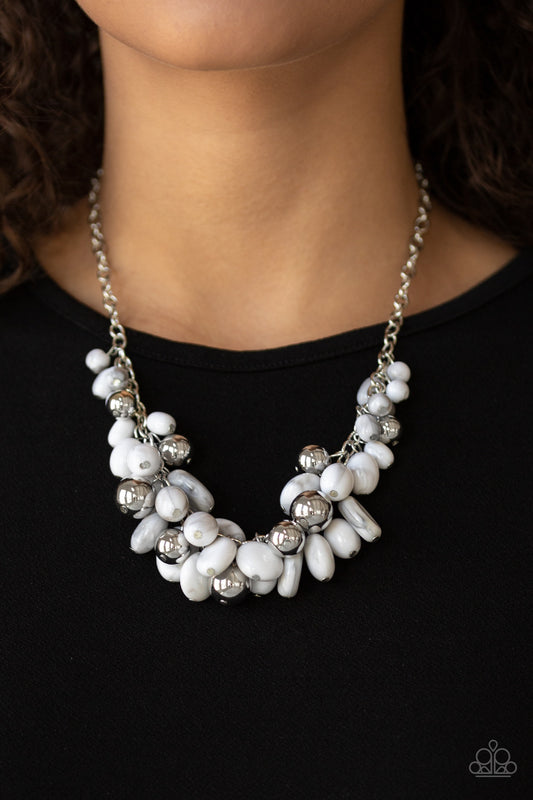 Full Out Fringe White Necklace
