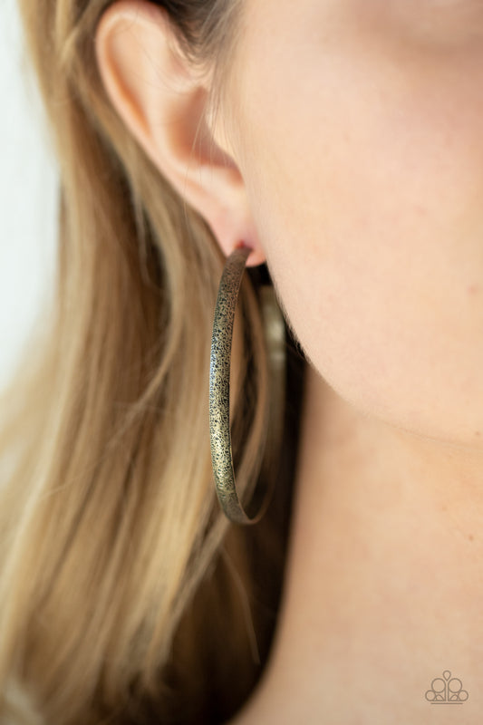 Rustic Radius Brass Earring