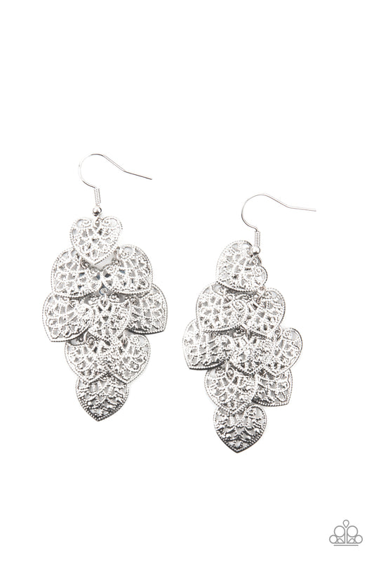 Shimmery Soulmates Silver Earring