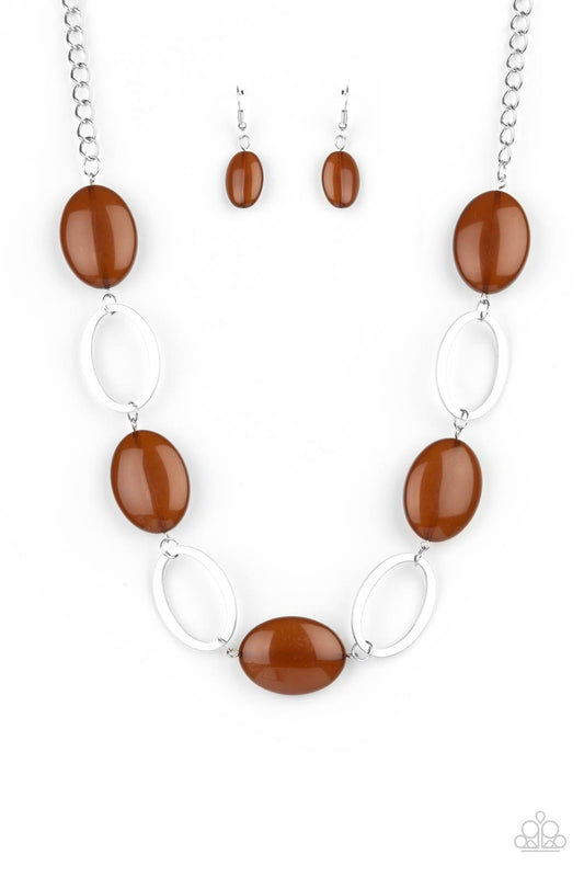 Beachside Boardwalk Brown Necklace