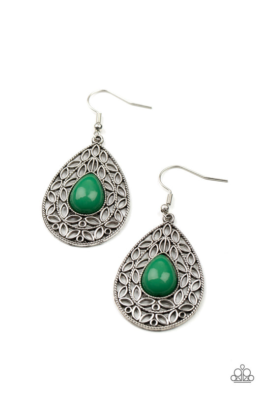 Fanciful Droplets Green Earring