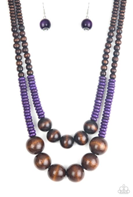 Cancun Cast Away Purple Necklace