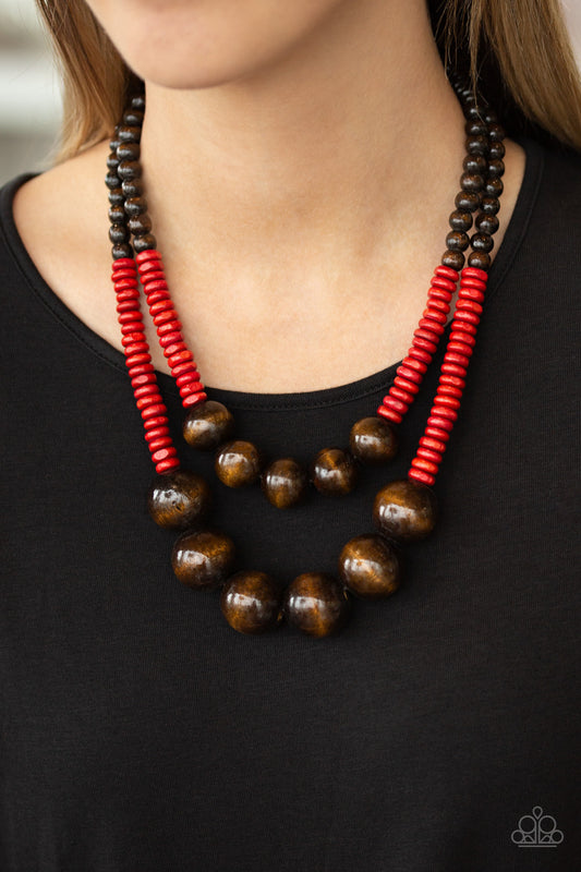 Cancun Cast Away Red Necklace