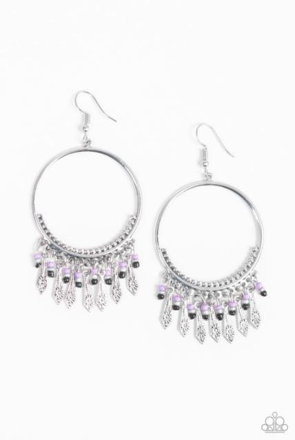 Floral Serenity Purple Earring