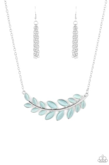 Frosted Foliage Blue Necklace