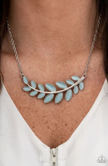 Frosted Foliage Blue Necklace