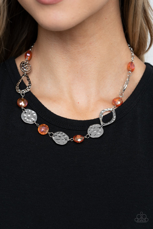 High Fashion Fashionista Orange Necklace