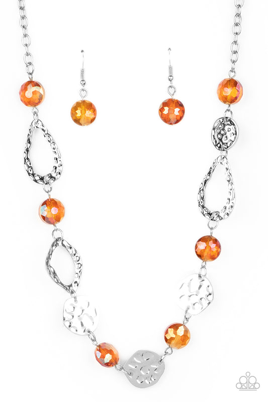 High Fashion Fashionista Orange Necklace