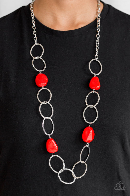 Modern Day Malibu Red Necklace