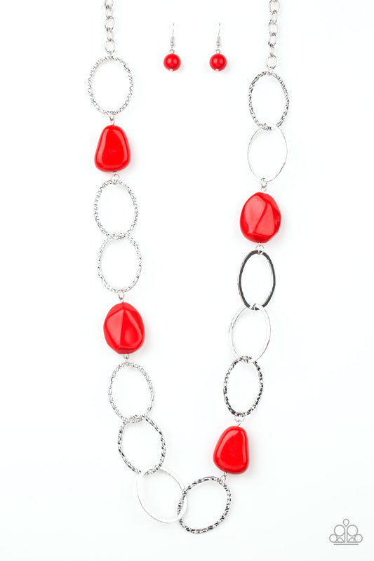 Modern Day Malibu Red Necklace