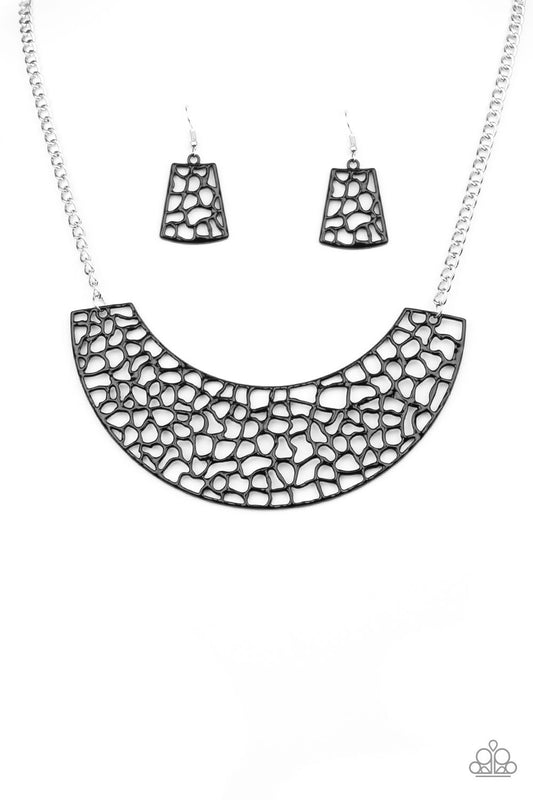 Powerful Prowl Black Necklace