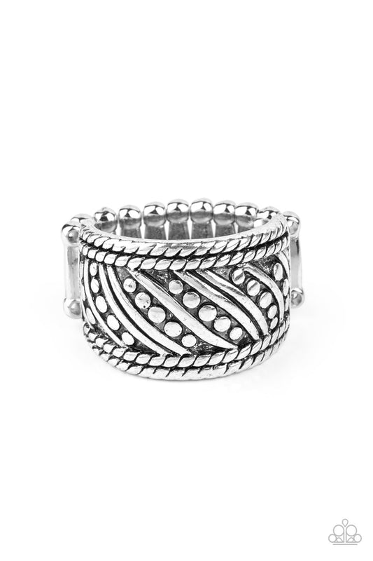 Slanted Shimmer Silver Ring