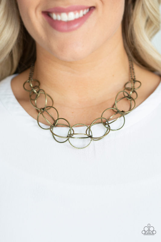 Space Walk Brass Necklace