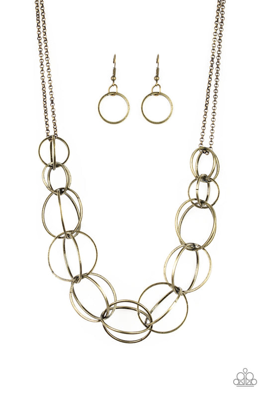 Space Walk Brass Necklace