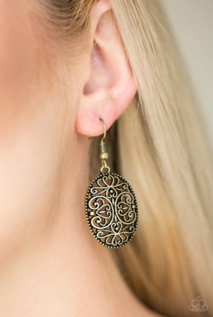 Wistfully Whimsical Brass Earring